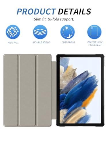 Beschermhoes voor Samsung Galaxy Tab A11 tablet van 8,7 inch, dunne standaard met drievoudig opvouwbaar design, harde hoes compatibel met Samsung Galaxy Tab A11, zwart - Afbeelding 5