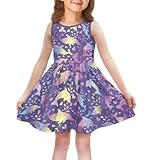 Ystardream Purple Dress for Girls Dolphin Toddler Girl Easter Dress Waist Dress with Pockets 8 Year Sweet & Cute Plus Size Maxi Dress for Summer Beach Vacation Special Events