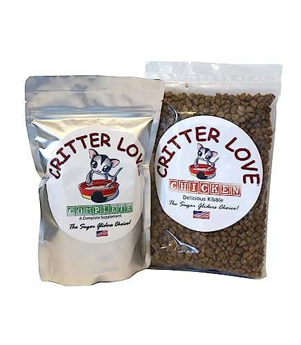 Critter Love Complete & Chicken Kibble Sugar Glider Food - Combo Pack