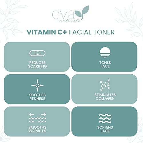 Eva Naturals Vitamin C Facial Toner - Hydrating, Pore Minimizer Face Toner For Men And Women With Witch Hazel & Rose Water, Nourishes Skin Through Hydration - 4 Oz #TOP2