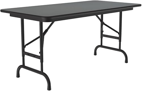 Miniatura 46 de Correll - Mesa plegable de altura ajustable y resistente, parte superior laminada de alta presión, fabricada en Estados Unidos, delantal de acero