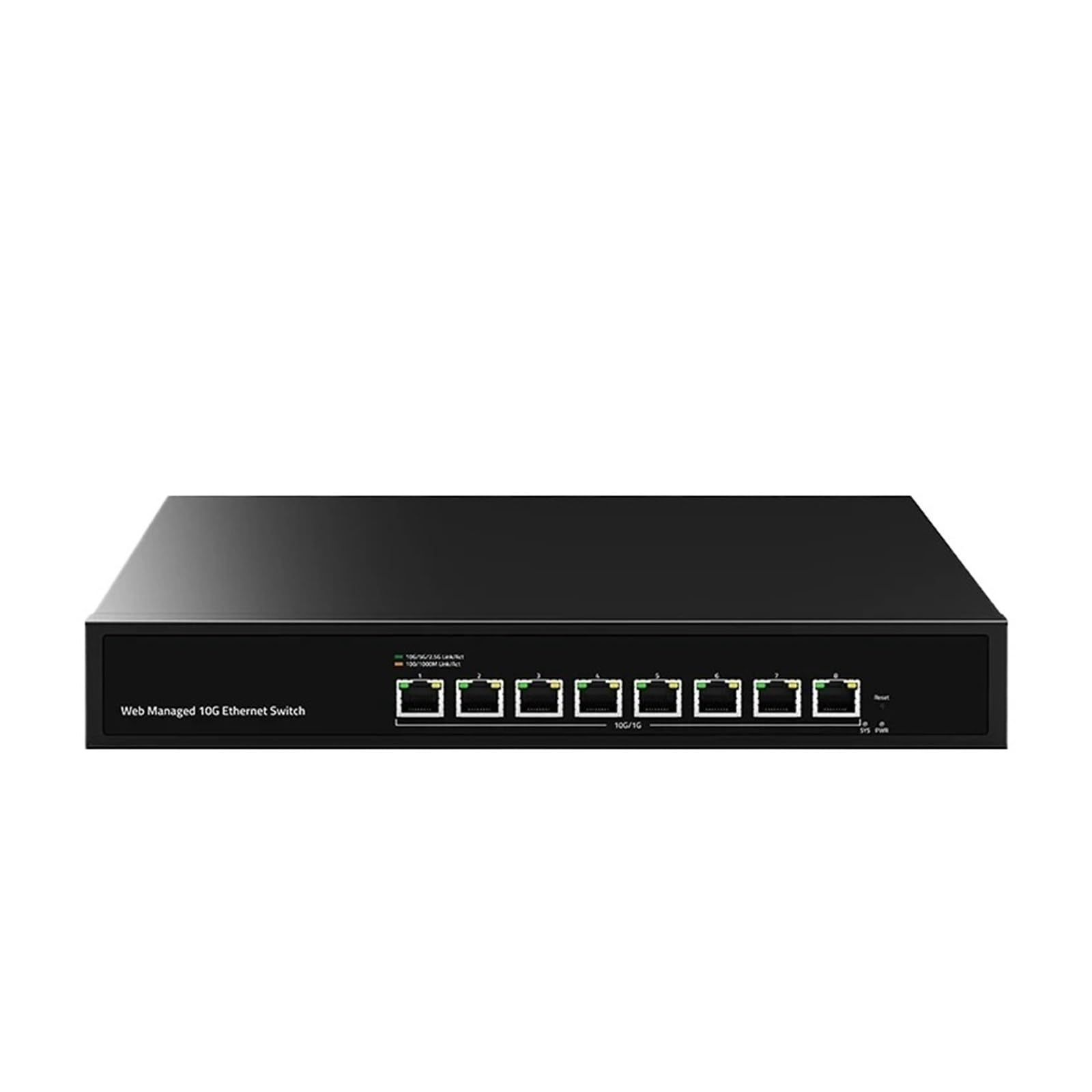 OSHZIKJII 10Gb 8 Port Managed Ethernet Switch 10000Mbps Network Switch 160G Bandwidth Networking Hub Internet Splitter