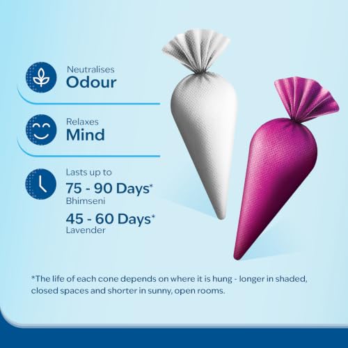 Image of CamPure Camphor Cone (1 Bhimseni & 1 Lavender) Pack Of 2-100% Organic | Air Freshener For Car, Wardrobe, Office Cabin's, Drawers, Travel Bag & Bathroom