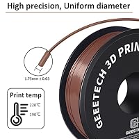 GEEETECH Filament PLA 1.75mm für 3D Drucker 1kg Spool, Braun – Ansicht 2