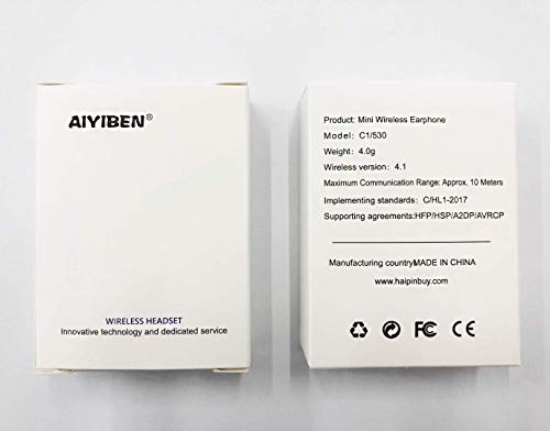 Aiyiben Bluetooth Earpiece, Mini S530 Hands-Free Bluetooth Single Earbuds Headset Earphones For Iphone Samsung Galaxy And Other Smart Phones (Black) #TOP5