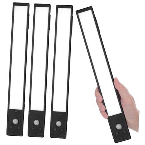 Vaguelly 4 Piezas Luces LED con Sensor de Movimiento para Armarios bajo Muebles de Cocina Suave Detección Inteligente para Pasillos y Escaleras Iluminación Fría y Duradera