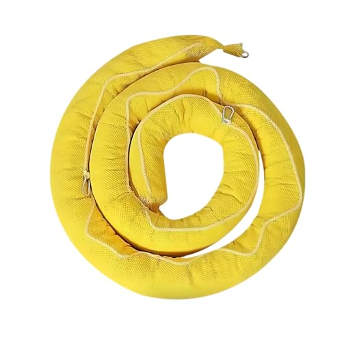Oil Absorbent Sock Boom Rope Industrial Oil Containment Barrier for Water Ground Spill Cleanup 1pc Yellow, 7.6 cm × 1.2 m