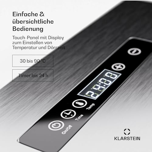 Klarstein Dörrgerät, Dörrautomat für Gemüse, Obst, Pilze & Fleisch, 2000W Edelstahl-Dörrautomat, Trockenautomat mit 20 Metallgitter, Dörrgerät mit 24H Timer & Touch-Display, Food Dehydrator – Bild 6