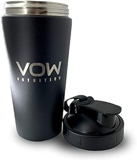 VOW Nutrition Premium Stainless Steel Matt Black Protein Shaker | Durable Water Bottle, Leak Proof, Dishwasher Safe, 750ml (750 ML, Matt Black)