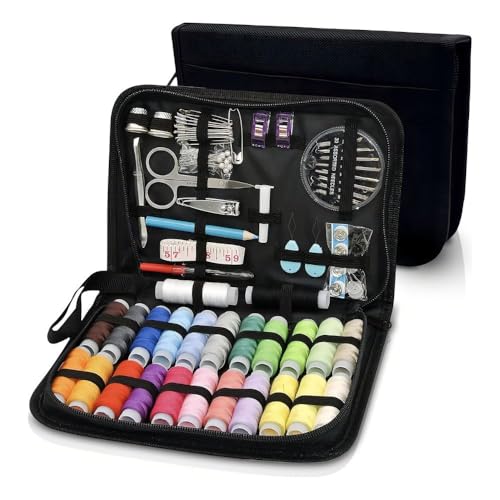 Kit de Costura E Linhas Completo C/ 96 Peças, para Reparo Com Estojo Preto Kit de Costura, Costura, Linha de Costura, Agulha de Costura, Costura Acessórios, Para Reparo Com Estojo Preto PREMIUM