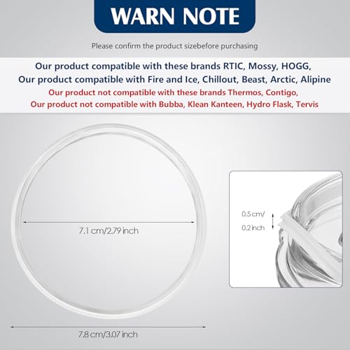 Patelai 4 Pcs 20 oz Replacement Rubber Lid Seals O Shaped Resealable Lid Gaskets for 10, 12, 16 and 20 Ounce Insulated Stainless Steel Tumblers (White)