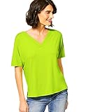 La camiseta de corte holgado informal de Street One impresiona con un cuello en V texturizado y femenino. Los hombros descubiertos favorecen la silueta femenina. Medidas en talla 38 EU aprox. Longitud: 61 cm, cintura: 52 cm, dobladillo: 52 cm