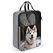 Husky Piquant Dog Shoe Bags for Travel Water-Resistant Shoes Pouch with Handle Fashion Shoe Organizer with Zipper Closure Portable Sneaker Carrier for Men & Women Daily Use