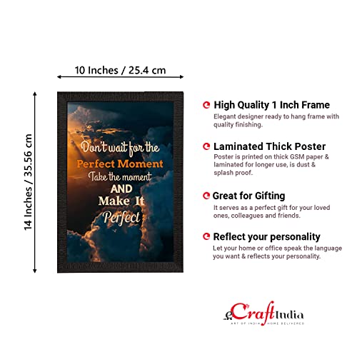 Image of eCraftIndia inchDon't Wait For The Perfect Moment Take The Moment And Make It Perfect Motivational Quote Painting Digital Printed Wall Art For Living Room, Study Room, Home, Office Decor