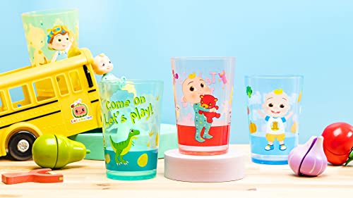 Image of Zak Designs CoComelon Nesting Tumbler Set Includes Durable Plastic Cups with Variety Artwork, Fun Drinkware is Perfect for Kids (14.5 oz, 4-Pack, Non-BPA)