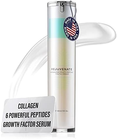 REJUVENATE Growth Factor Cream - Ultimate Hydrating Face Cream Moisturizer, Multi-Peptide Cream w/Collagen Stimulators for Firm, Youthful Skin - Diminish Fine Lines, Wrinkles & Dark Circles, 50ml