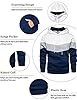 LBL Men's Hoodies Contrast Color Casual Pullover Outwear Comfort Hooded Sweatshirts with Kangaroo Pocket White L #2