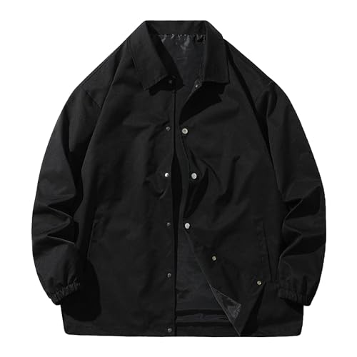 JEShifangjiusu Men's Lightweight Water Resistant Lapel Button Up Windbreaker Jacket Casual Outdoor Bomber Military Jackets