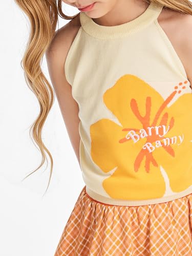 Girls Halter Knit Tank Top Cute Summer Ice Silk Flower Camisole for 6-16 Years,Sleeveless Lightweight Shirt,Teen Girls Tops2