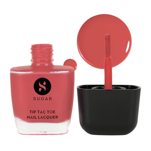 SUGAR Cosmetics Tip Tac Toe Nail Lacquer Classic | Long-lasting, 100% Chip-resistant & Glossy Finish | 10ml – 31 Tangerine Treat – 9ml