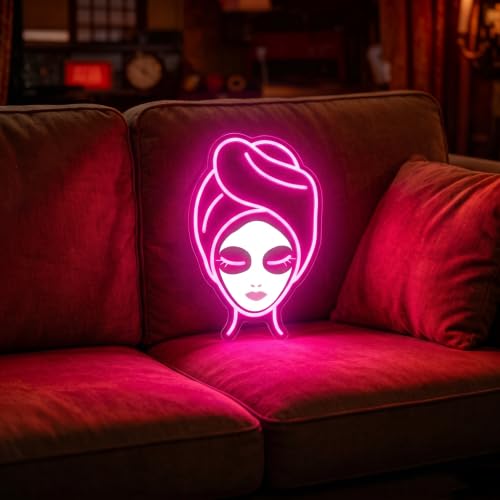 Image of Facial Spa Neon Sign for Wall Decor Pink Letters Neon Lights Beauty Salon Sign for Business Skin Care Salon Beauty Shop Decorations