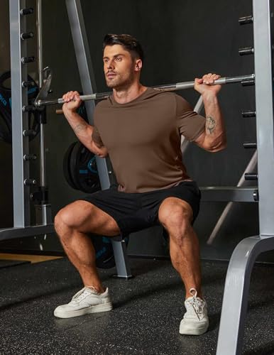 Image of COOFANDY Mens Muscle T Shirts Short Sleeve Slim Fit Tshirts Gym Workout Athletic Crewneck Shirt
