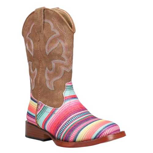 ROPER Girls Glitter Serape Square Toe Boot Multicolor2