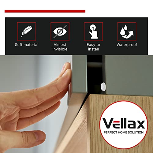 Self Adhesive Cabinet Door Bumpers - 118 pcs Sticky Silicone Clear (Round, Spherical, Square) Rubber Bumpers - Cabinet Bumpers for Wall Protection, Kitchen Furniture, Decor, Drawer Stops Vellax - Thumbnail 6