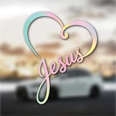 Pastel Jesus Heart Vinyl Decal