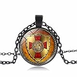 Jewellery Sets,Vintage Knights Templar Time Gemstone Necklace DIY Handmade Accessories Fashion Necklace Jewelry/Black/50 cm