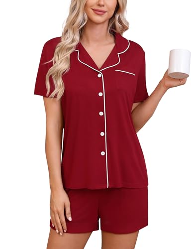 Image of HNG Pajama Sets for Women 2 Piece PJ Sets Short Sleeve Lounge Set Fashion Sleepwear XS-3XL