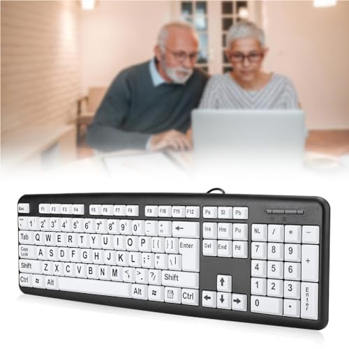 Clavier filaire USB à grande impression pour ordinateur et seniors