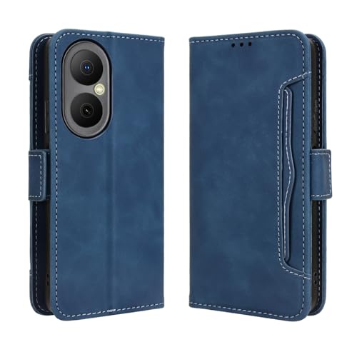 Jiajihua Cover Compatible with Huawei Nova Y73 / Enjoy 80 [Dual Card Slot][Flip Stand][Phone Case][Magnetic Clasp] Wallet Blue