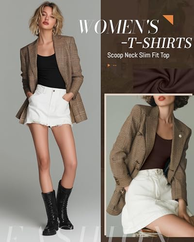 Neer 3 Pack Women's Long Sleeve T-Shirts Cotton Scoop Neck Slim Fitted Tops Stretchy Tight Casual Tees Basic Fall 2025 Shirts3