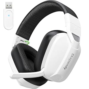 VK80 Wireless Gaming Headsets for PS5, PC, PS4, Mac, Switch, Mobile, Gaming Headphones with Noise-Canceling Mic, EQ Mode, 50+Hr Battery, Bluetooth 5.4, Foldable Gaming Headset (Black White)