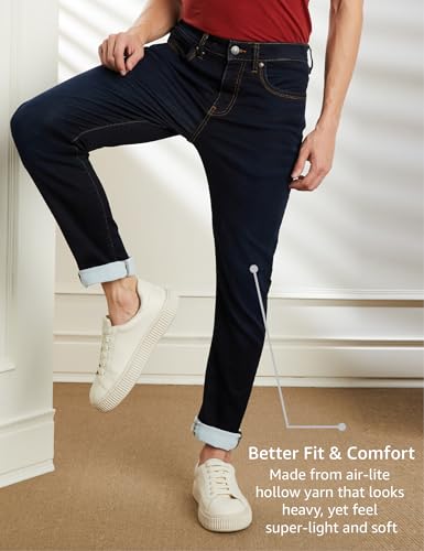 Image of Symbol Premium Men's Slim Fit Stretchable Jeans | Casual Denim | Cotton Stretch | Fashion Shades of Black & Blue (Available in Plus Sizes)