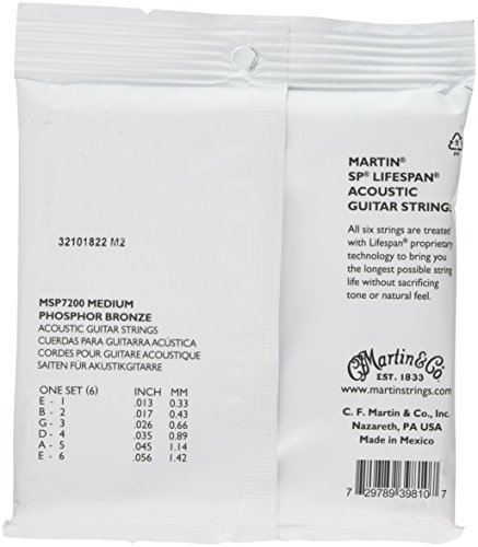 Martin SP Lifespan 92/8 Phosphor Jeu de cordes pour guitare folk Tirant medium (.013 -.056) - Les Beatles, Paul McCartney, John Lennon, RIngo Starr, George Harrison Martin SP Lifespan 92/8 Phosphor Jeu de cordes pour guitare folk Tirant medium (.013 -.056) – Image 3