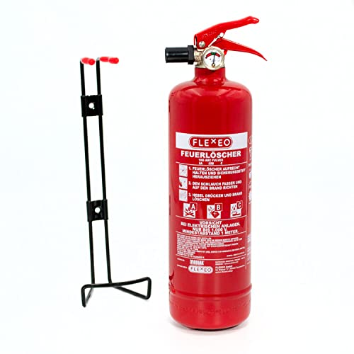 Feuerlöscher ABC Pulver 1kg - klein für Zuhause Auto Wohnwagen LKW - Pulverlöscher inkl. Halterung - Autofeuerlöscher mit Manometer - Fire Extinguisher - Image 4