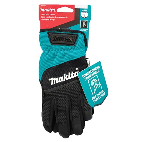 Makita P-84654 Open Cuff Working Gloves, Size Medium, blue black - Image 2