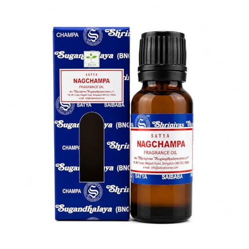 Satya Nag Champa Fragrance Oil 15ml Original Nag Champa Oil for Diffusers Meditation Yoga Aroma Lamps Oil Burners & Home Fragrance Use