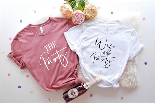 Bachelorette Party Shirts Wife of The Party & The Party Matching Funny Bridal Party T Shirts Party in Nashville Austin Vegas Black2