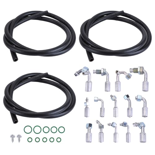 Moseiny NOWXUOK191-830E/ Universal Air Conditioning 6 8 10, A/C Ext Length Hose With O-Ring Fittings Kit A/C Refrigerant Discharge/Suction Hose O-Ring Kit,Oil Tube cover