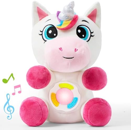 JOYIN Musical Unicorn Plush Baby Toy, Stuffed Animal with Music &...