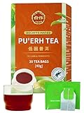 CO-OP 1950 Decaf Pu-erh Tea Bags, Naturally Decaffeinated, Aged Fermented Dark Tea, CO₂ Decaf Process, Smooth & Earthy, Individually Wrapped, 20 Count