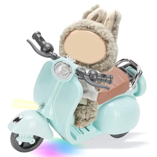 ZJchao Mini Plastik Roller Spielzeug, Elektrischer Puppenroller mit Musik und Lichtern Drehbares Puppenroller Fahrzeug Spielzeug Tischdekoration Interaktives Modell Scooter Fahrzeuge Spielzeug (Blue)