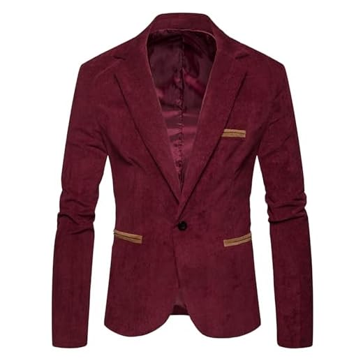 Veste de Costume en Velours Homme Blazer Chic et Elegant Slim Fit Un Bouton Veston Blazer Hommes Casual Elégant Formel pour Mariage Business Soirée Costumes et Vestes de Smoking Pas Cher