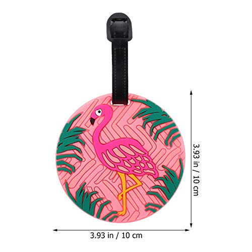 Amosfun Etiqueta de Bagagem de 5 Peças Em Pvc Cartoon Flamingo Unicórnio Padrão Malas Etiqueta Cartã