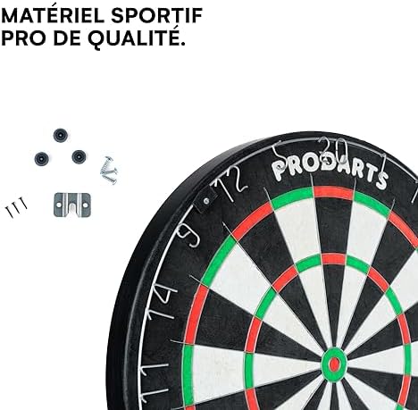 Prodarts Dartboard Leightning 7 - Out Z Klasy Sisal Sławki - Profesjonalna Dodatkowa Konstrukcja Cienkiego Drutu - Wymiar 451X38 Mm - Rzutki | Zasady | W Zestawie Zestaw Montażowy