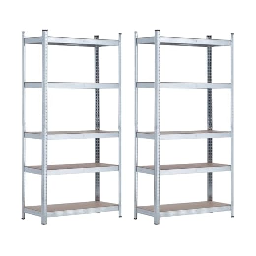 7H Seven House - Estantería Modular Almacenaje (Pack 2), Acero Galvanizado y MDF Antihumedad, Hogar, Trastero, Garaje, 5 Baldas Ajustables, Carga Máxima 875Kg, 90x40x180cm (Largo x Ancho x Alto)