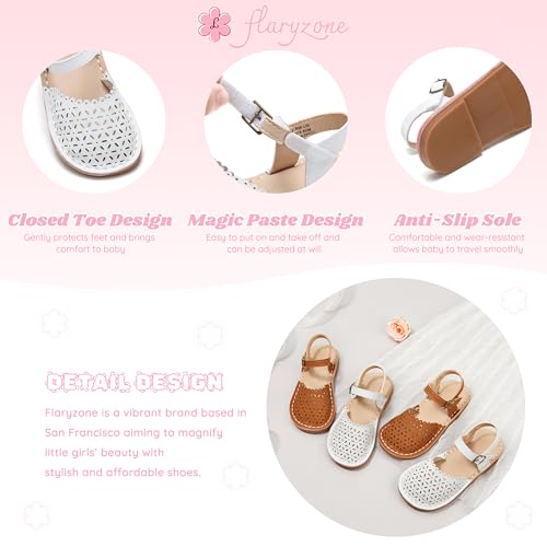 Image of Flaryzone Girls Sandals Closed Toe Summer Flats Dress Sandals Shoes Toddler /Little Kid